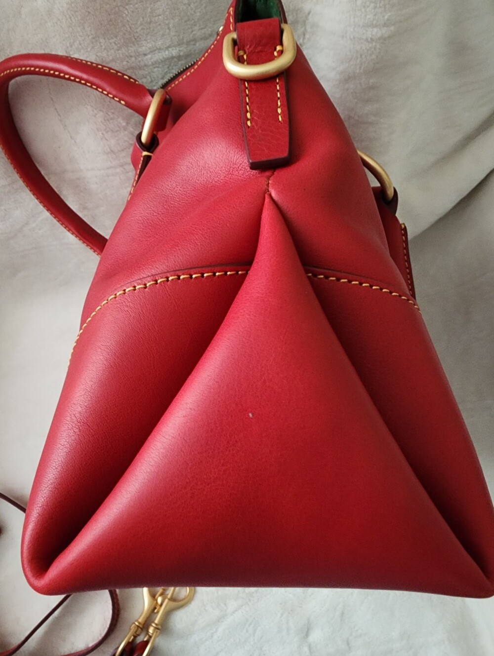 Dooney & Bourke Red Florentine Leather Satchel 38 - Picture 4 of 10